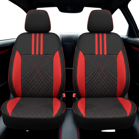 Capa de Auto Universal Velour en Cuero Legítimo con AirBag +REGALOS: Alfombra de Cuero y Funda para Volante